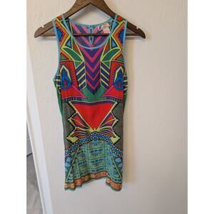 Flying Tomato Art Deco Casual Dress Artsy Eye Catching Style Sz L